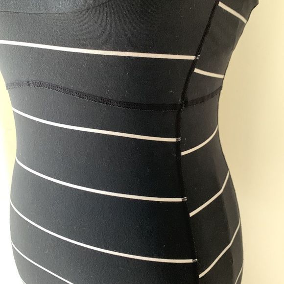 Lululemon black & white striped racer back tank - Picture 3 of 8